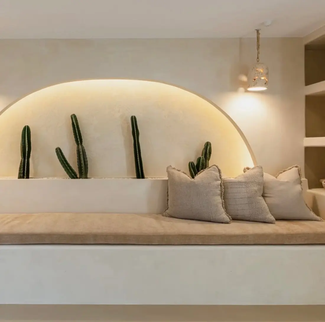 Arched alcove with warm feature lighting