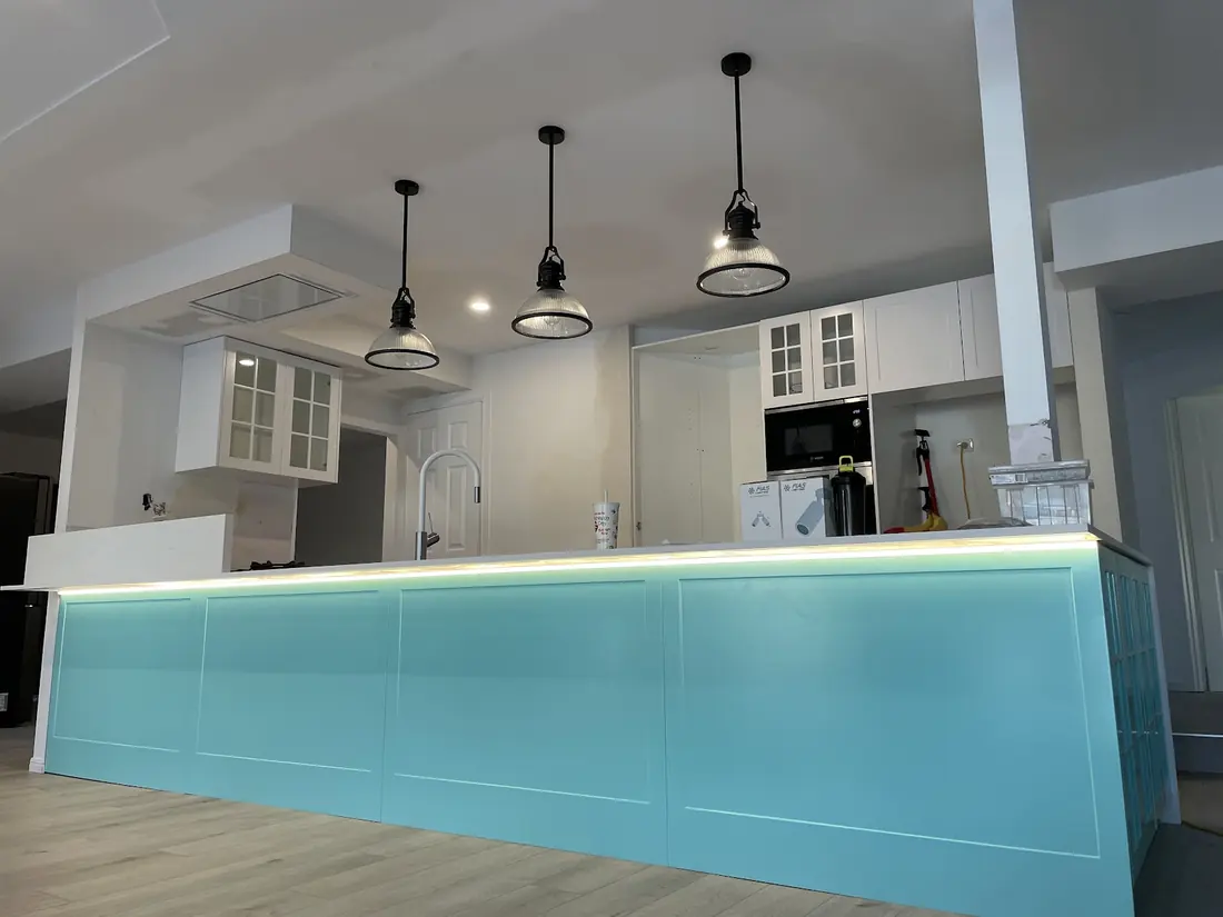 Kitchen pendant lighting installed by Norton Electrical